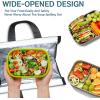 imageDella Gao Insulated Lunch Bag for Women Men Waterproof Small Lunch Tote Lunch Box Reusable Lunch Bags for Work Party Travel and Picnic BlackBlack