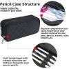 imageDella Gao Pencil Case Large Capacity Pencil Pouch Soft Quilted Pen Bag Office Stationery Organizer Sturdy Pencil Bag for Men Women  BeigeBlack Sewing
