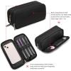 imageDella Gao Pencil Case Large Capacity Pencil Pouch Soft Quilted Pen Bag Office Stationery Organizer Sturdy Pencil Bag for Men Women  BeigeBlack WJ0013