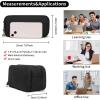 imageDella Gao Pencil Case Large Capacity Pencil Pouch Soft Quilted Pen Bag Office Stationery Organizer Sturdy Pencil Bag for Men Women  BeigeBlack WJ0013