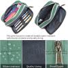 imageDella Gao Pencil Case Large Capacity Pencil Pouch Soft Quilted Pen Bag Office Stationery Organizer Sturdy Pencil Bag for Men Women  BeigeDark Green
