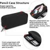 imageDella Gao Pencil Case Large Capacity Pencil Pouch Soft Quilted Pen Bag Office Stationery Organizer Sturdy Pencil Bag for Men Women  BeigeDellaGaoWJ001BK