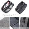 imageDella Gao Pencil Case Large Capacity Pencil Pouch Soft Quilted Pen Bag Office Stationery Organizer Sturdy Pencil Bag for Men Women  BeigeGrey