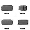imageDella Gao Pencil Case Large Capacity Pencil Pouch Soft Quilted Pen Bag Office Stationery Organizer Sturdy Pencil Bag for Men Women  BeigeGrey WJ0013
