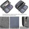 imageDella Gao Pencil Case Large Capacity Pencil Pouch Soft Quilted Pen Bag Office Stationery Organizer Sturdy Pencil Bag for Men Women  BeigeGrey WJ0013