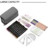 imageDella Gao Pencil Case Large Capacity Pencil Pouch Soft Quilted Pen Bag Office Stationery Organizer Sturdy Pencil Bag for Men Women  BeigeGrey WJ0013