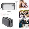imageDella Gao Pencil Case Large Capacity Pencil Pouch Soft Quilted Pen Bag Office Stationery Organizer Sturdy Pencil Bag for Men Women  Dark GreenGrey