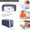 imageDella Gao Small Pencil Case Large Capacity Pencil Pouch Marker Pen Bag Coin Pouch Office Stationery Organizer Beige03RHDarkBlue02RH