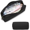 imageDella Gao Small Pencil Case Large Capacity Pencil Pouch Marker Pen Bag Coin Pouch Office Stationery Organizer Beige03RHBalck