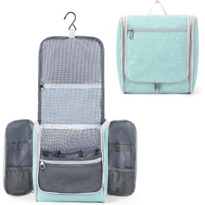 imageDella Gao Hanging Toiletry Bag for Women Travel Toiletry Bags Makeup Bag Organizer Waterresistant Cosmetic Bag for Essentials Accessories PurpleGreenL