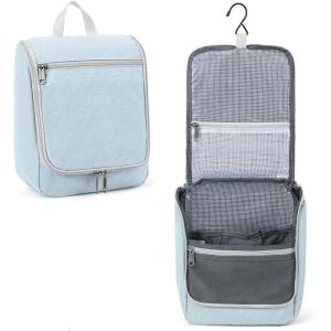imageDella Gao Hanging Toiletry Bag for Women Travel Toiletry Bags Makeup Bag Organizer Waterresistant Cosmetic Bag for Essentials Accessories PurpleLight Blue