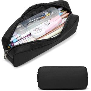 imageDella Gao Small Pencil Case Large Capacity Pencil Pouch Marker Pen Bag Coin Pouch Office Stationery Organizer Beige03RHBalck