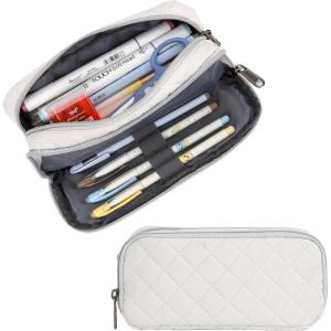imageDella Gao Small Pencil Case Large Capacity Pencil Pouch Marker Pen Bag Coin Pouch Office Stationery Organizer Beige03RHBeige02RH
