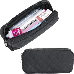 imageDella Gao Small Pencil Case Large Capacity Pencil Pouch Marker Pen Bag Coin Pouch Office Stationery Organizer Beige03RHBlack sewing
