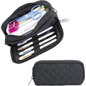 imageDella Gao Small Pencil Case Large Capacity Pencil Pouch Marker Pen Bag Coin Pouch Office Stationery Organizer Beige03RHBlack02RH
