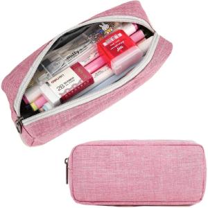 imageDella Gao Small Pencil Case Large Capacity Pencil Pouch Marker Pen Bag Coin Pouch Office Stationery Organizer Beige03RHPink