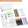 imageDella Gao Large Pencil Case Big Capacity Pencil Pouch with 3 Compartments Office Pencil Bag with Zipper Big Pen Case for AdultsBeige03RH