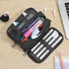 imageDella Gao Large Pencil Case Big Capacity Pencil Pouch with 3 Compartments Office Pencil Bag with Zipper Big Pen Case for AdultsBlack3BKRH