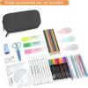 imageDella Gao Large Pencil Case Big Capacity Pencil Pouch with 3 Compartments Office Pencil Bag with Zipper Big Pen Case for AdultsBlack3BKRH
