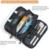 imageDella Gao Large Pencil Case Big Capacity Pencil Pouch with 3 Compartments Office Pencil Bag with Zipper Big Pen Case for AdultsBlack3BKRH