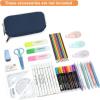 imageDella Gao Large Pencil Case Big Capacity Pencil Pouch with 3 Compartments Office Pencil Bag with Zipper Big Pen Case for AdultsDarkBlue03RH