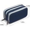 imageDella Gao Large Pencil Case Big Capacity Pencil Pouch with 3 Compartments Office Pencil Bag with Zipper Big Pen Case for AdultsDarkBlue03RH