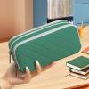 imageDella Gao Large Pencil Case Big Capacity Pencil Pouch with 3 Compartments Office Pencil Bag with Zipper Big Pen Case for AdultsDarkGreen03RH