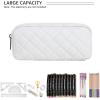 imageDella Gao Small Pencil Case Large Capacity Pencil Pouch Marker Pen Bag Coin Pouch Office Stationery Organizer BalckBeigeRH