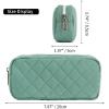 imageDella Gao Small Pencil Case Large Capacity Pencil Pouch Marker Pen Bag Coin Pouch Office Stationery Organizer BalckDark Green Sewing