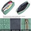 imageDella Gao Small Pencil Case Large Capacity Pencil Pouch Marker Pen Bag Coin Pouch Office Stationery Organizer BalckDark Green Sewing