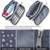 imageDella Gao Small Pencil Case Large Capacity Pencil Pouch Marker Pen Bag Coin Pouch Office Stationery Organizer BalckDarkBlue02RH