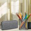 imageDella Gao Small Pencil Case Large Capacity Pencil Pouch Marker Pen Bag Coin Pouch Office Stationery Organizer BalckGrey