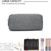 imageDella Gao Small Pencil Case Large Capacity Pencil Pouch Marker Pen Bag Coin Pouch Office Stationery Organizer BalckGrey