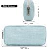 imageDella Gao Small Pencil Case Large Capacity Pencil Pouch Marker Pen Bag Coin Pouch Office Stationery Organizer BalckLight Blue