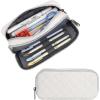 imageDella Gao Small Pencil Case Large Capacity Pencil Pouch Marker Pen Bag Coin Pouch Office Stationery Organizer BalckBeige02RH