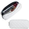 imageDella Gao Small Pencil Case Large Capacity Pencil Pouch Marker Pen Bag Coin Pouch Office Stationery Organizer BalckBeigeRH